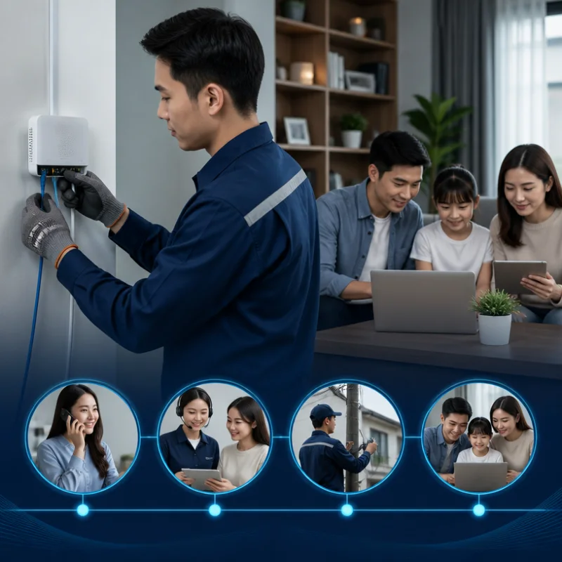 Quy trình kiểm tra hạ tầng và lắp mạng tại nhà