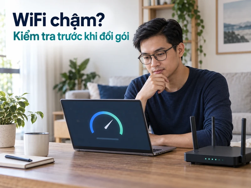 WiFi chậm dù gói Internet tốc độ cao: kiểm tra gì trước khi đổi gói?